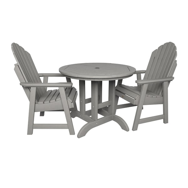 Highwood Usa Hamilton 3pc Round Outdoor Patio Furniture Dining Set AD-DNA36-HGR - main